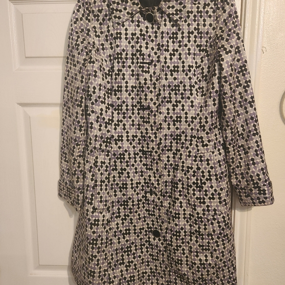 Apt 9 Lavender Dotted Trench Coat/Jacket - Picture 2 of 7